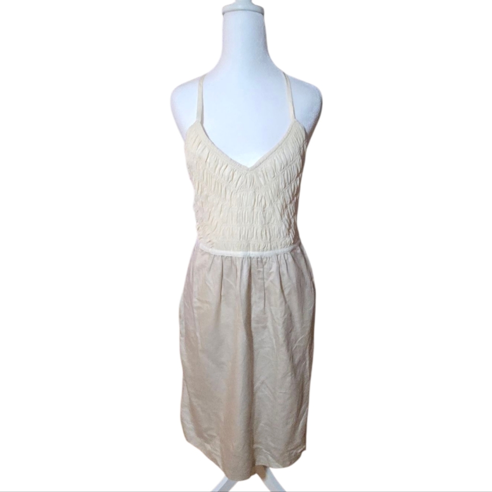 Banana Republic Off White/Tan Silk Dress Size 8